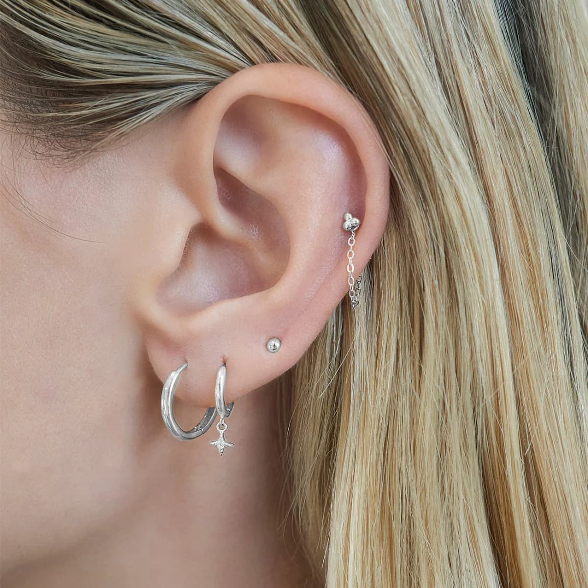 Piercing en Or Blanc de Luxe au Style Intemporel | Cervin Blanc
