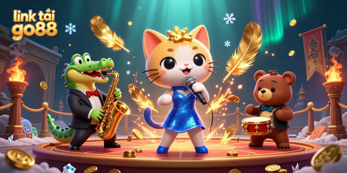 Win with link tải go88 while enjoying a vibrant casino atmosphere featuring jazz and fun characters.