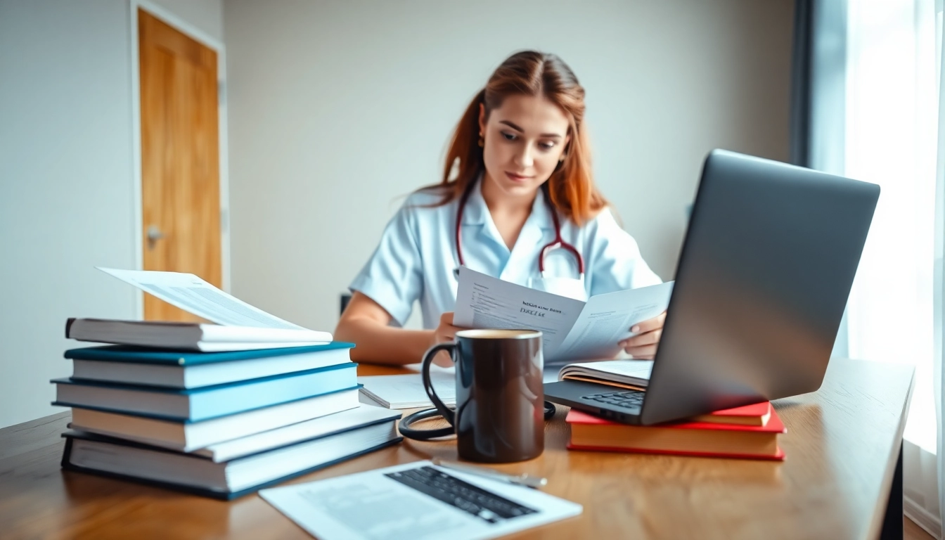Pursue Past Nclex fast with a nursing student studying for the exam amidst textbooks and a laptop.