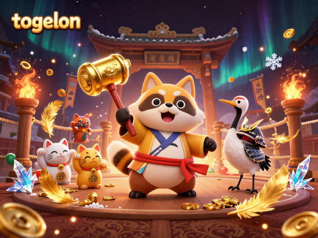 Engage with togelon through this vibrant 3D illustration of animated characters celebrating fortune and luck in a casino setting.
