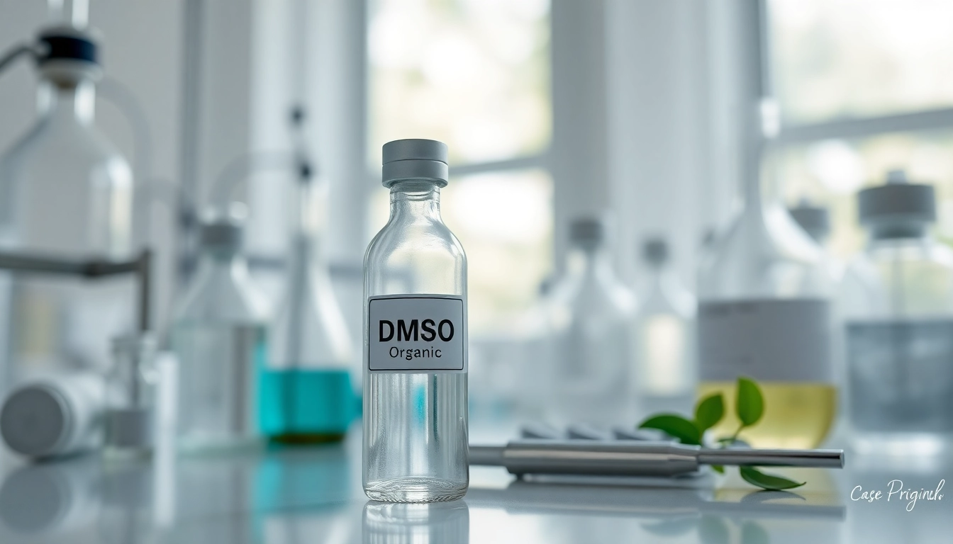 Showcasing dmso organic in a laboratory environment emphasizing purity and clarity.