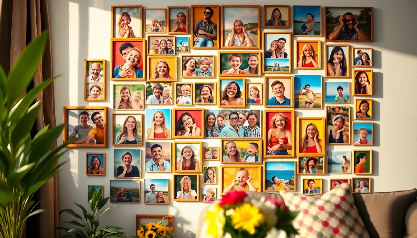 Create a beautiful photo wall filled with cherished memories and creative designs.