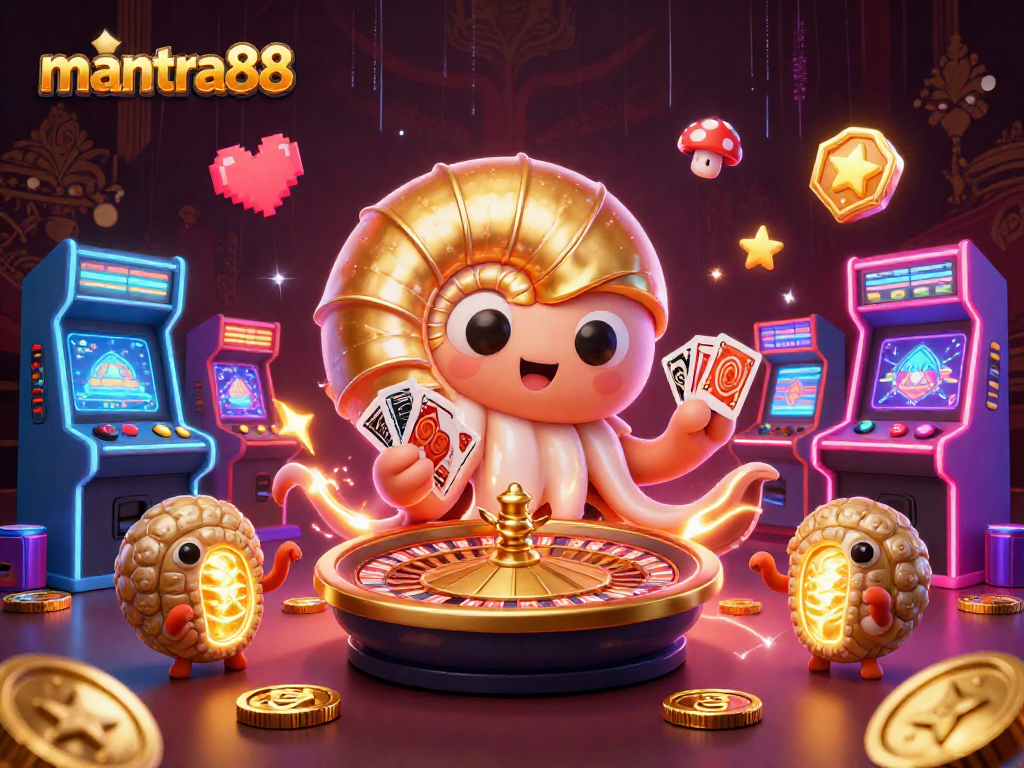 Engage with mantra88 in a vibrant carousel of casino excitement with colorful game machines.
