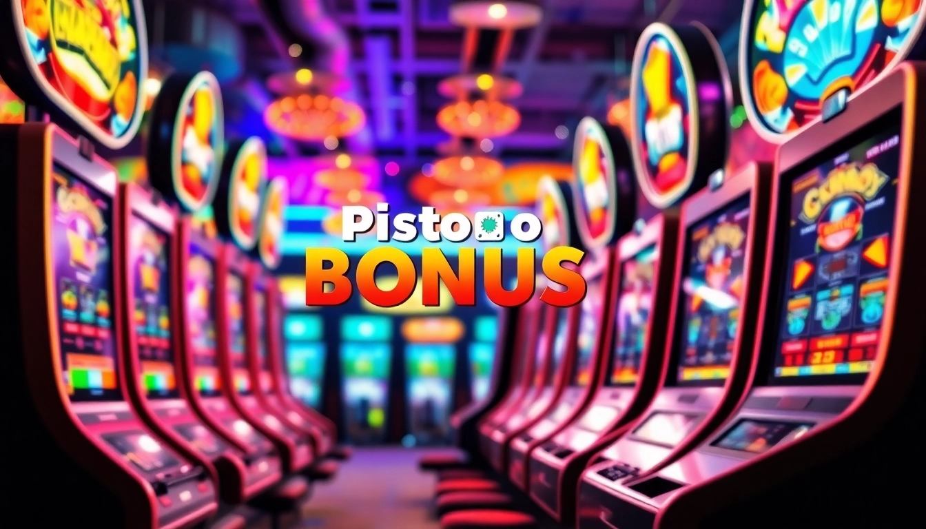 Ontdek de voordelen van pistolo casino bonus met kleurrijke gokkasten en levendige lichten.