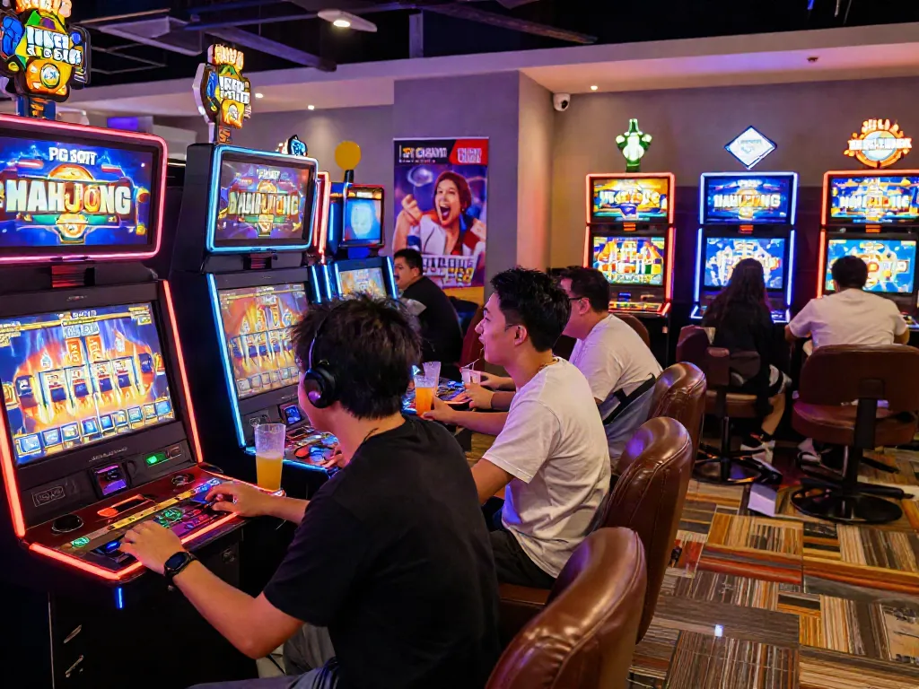 Excited players experiencing situs slot gacor thailand at MAHJONGJP88.