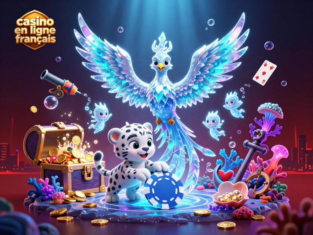 Jouer au casino en ligne francais avec des personnages animés et des éléments de jeu au milieu d'une scène envoûtante.