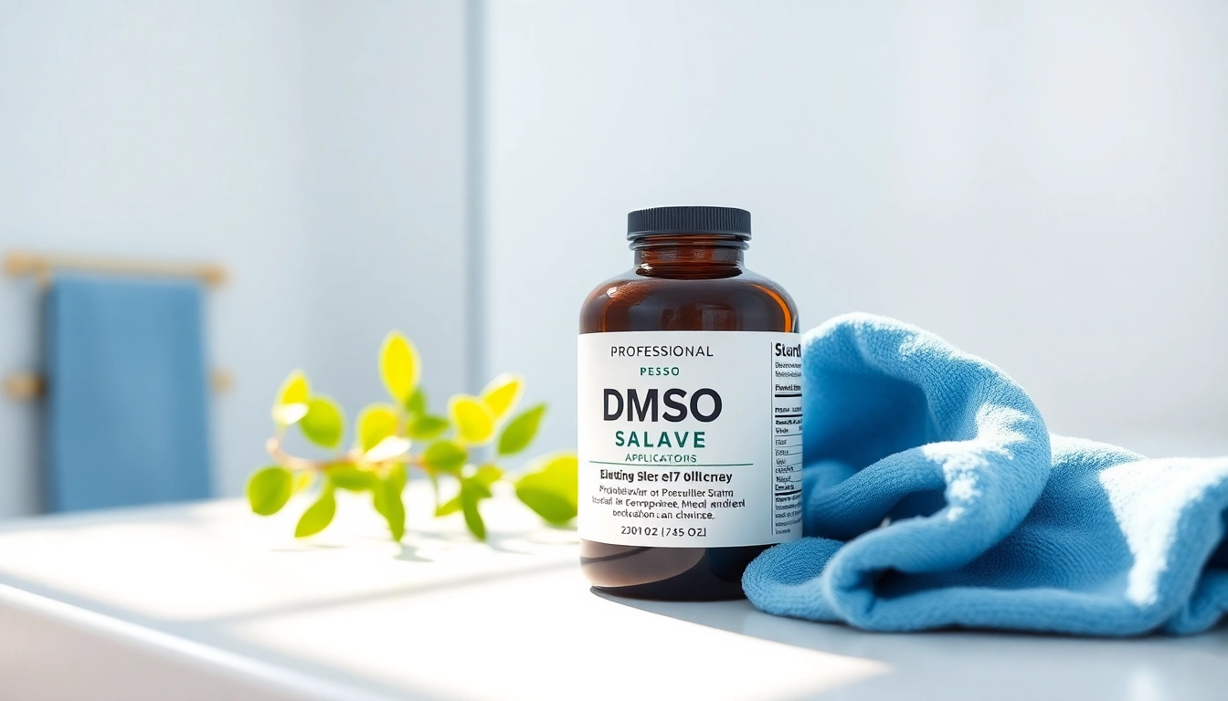 Apply dmso salve from a clean, natural setting with greenery and bright light.