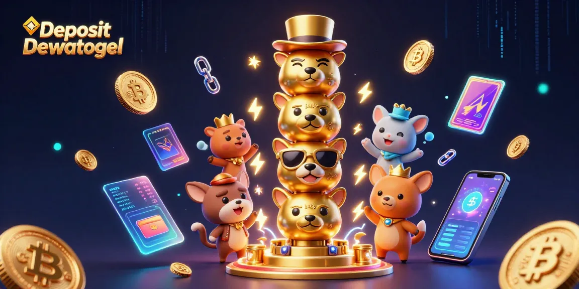 Engage in thrilling bets at Deposit Dewatogel with vibrant 3D casino-themed illustration.