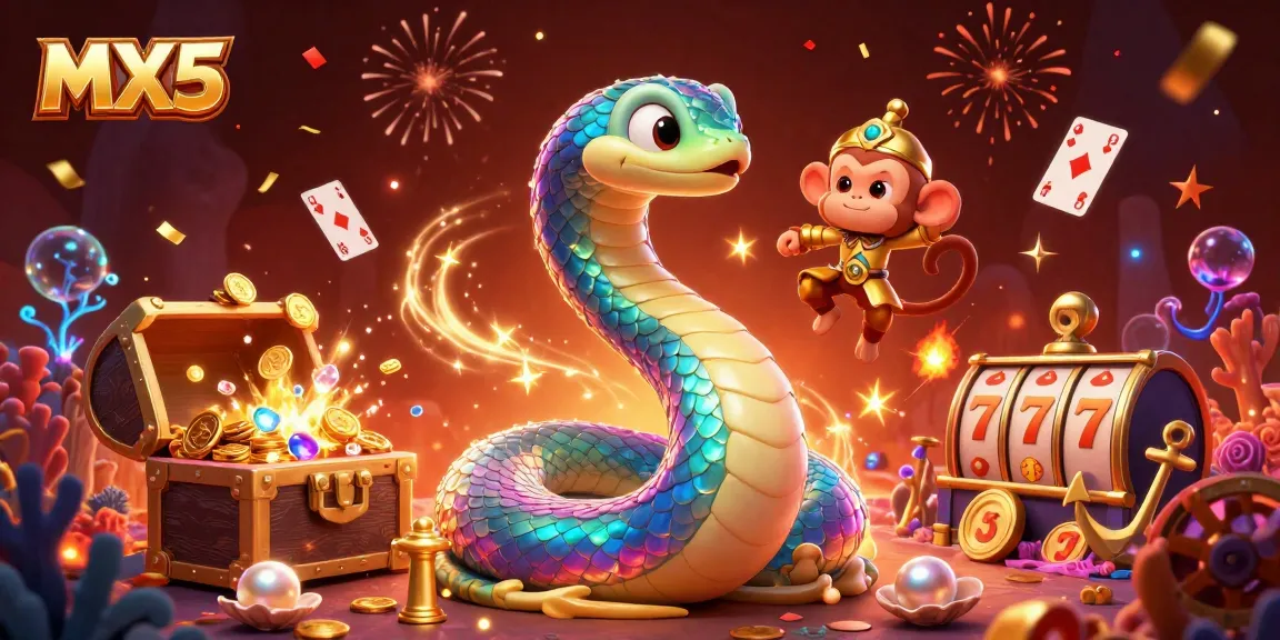 Engage with thrilling slots at MX5, illustrated by vibrant characters and magical treasures.