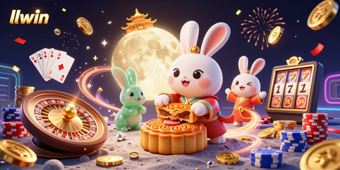 Experience the thrill of gambling with llwin in a vibrant 3D scene featuring casino elements.