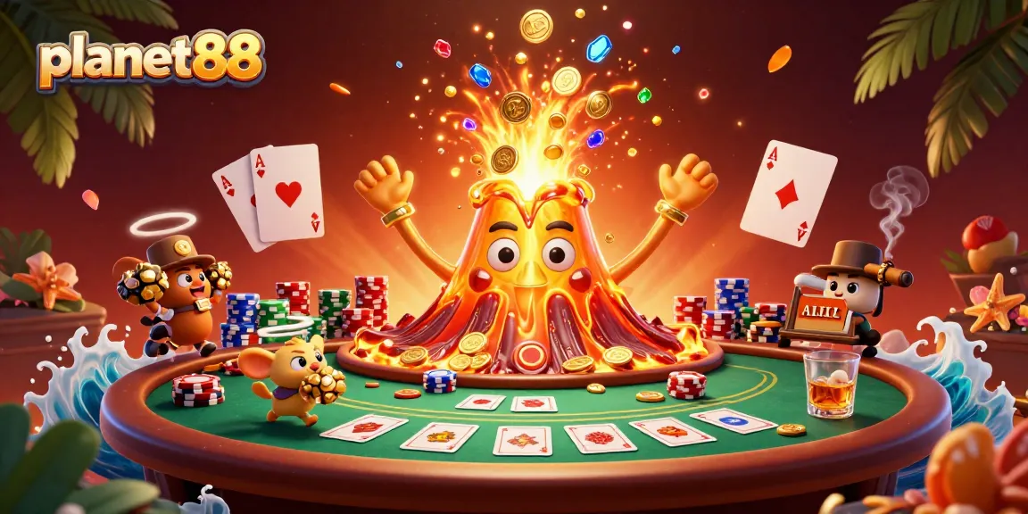 Spin to win at planet88 with thrilling casino action surrounded by vibrant 3D characters.