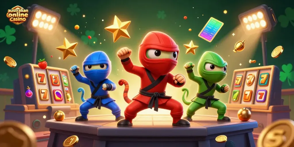Experience vibrant action with our ninja chameleons showcasing fun at an australian online casino.
