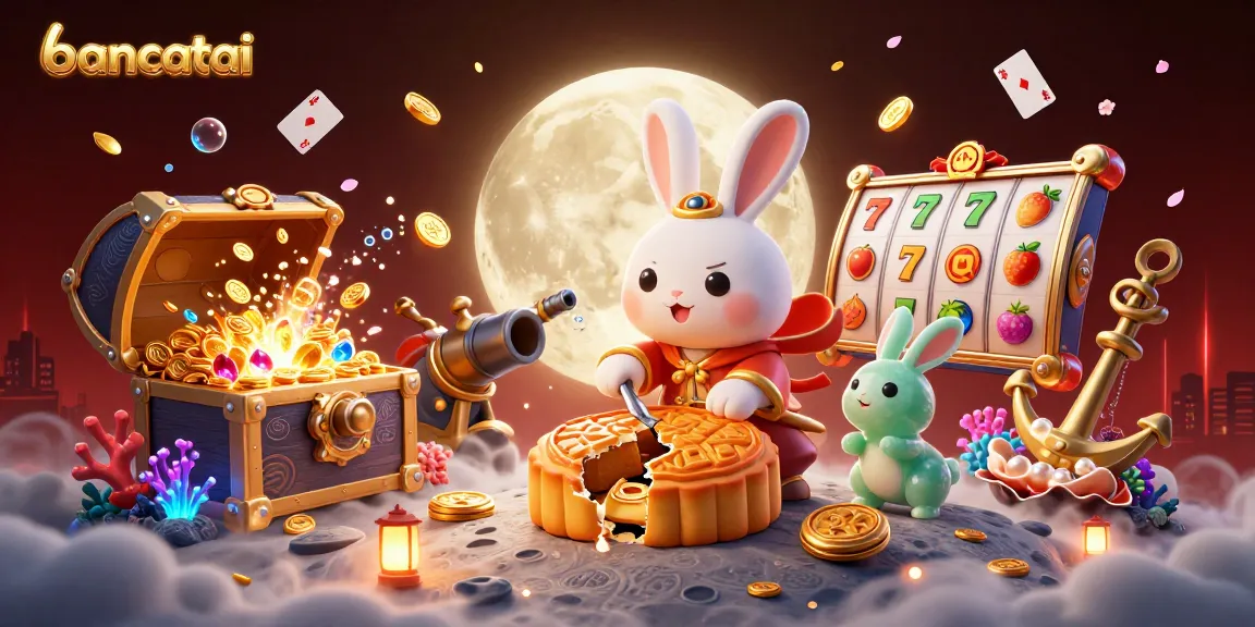 bancatai illustrates a vibrant slot scene with a mythical moon rabbit and treasure-filled elements