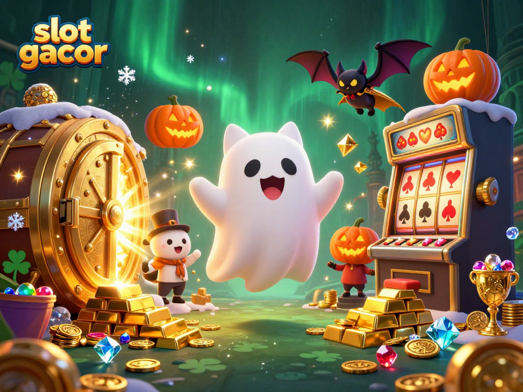 Experience the thrill with slot gacor as ghost cat and friends explore a haunted casino filled with treasures.