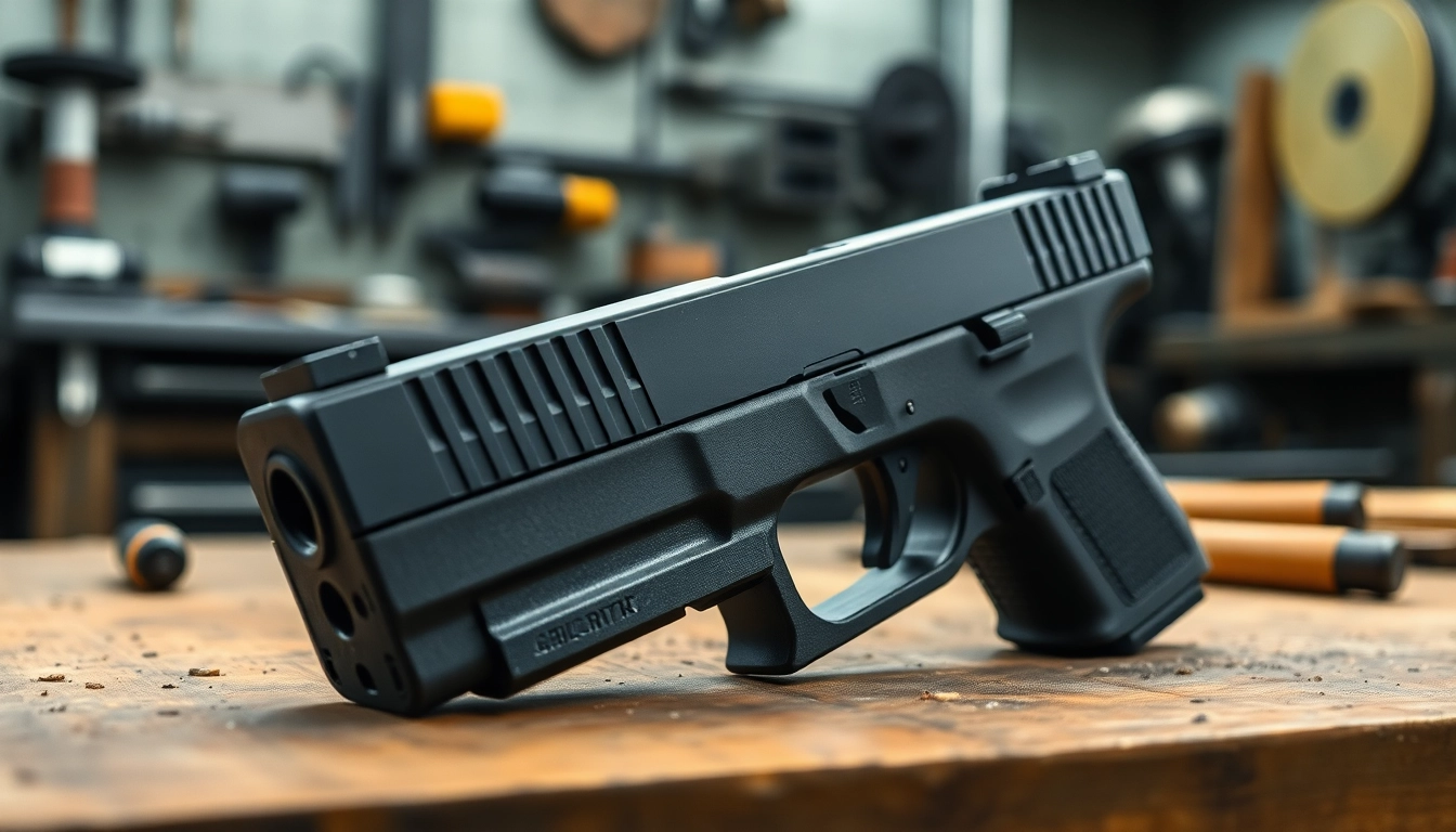 View the glock 43x slide in a detailed close-up, showcasing its precision-engineered features and sleek design.