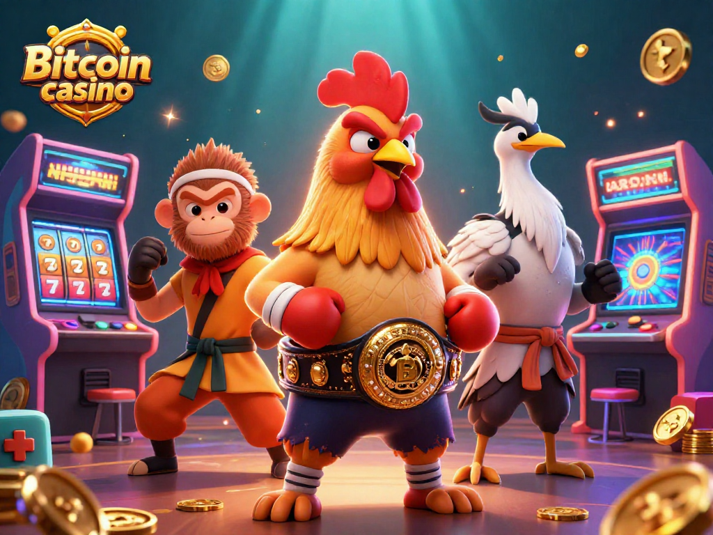Jouez au Bitcoin casino avec des personnages colorés et des éléments dynamiques.