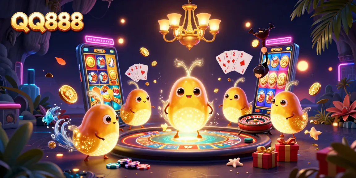 Engage in thrilling gameplay at QQ888 with vibrant slots and illuminated casino ambiance