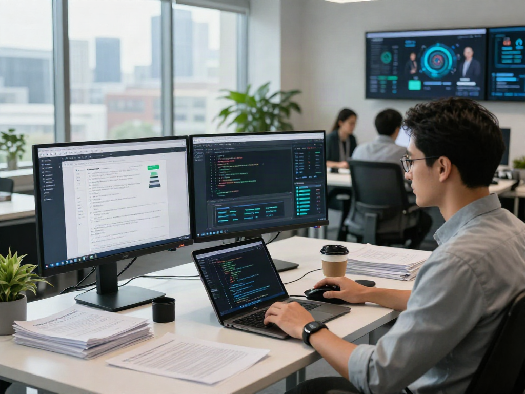 Document fraud detection solution visible in a modern cybersecurity workspace with analysts collaborating.