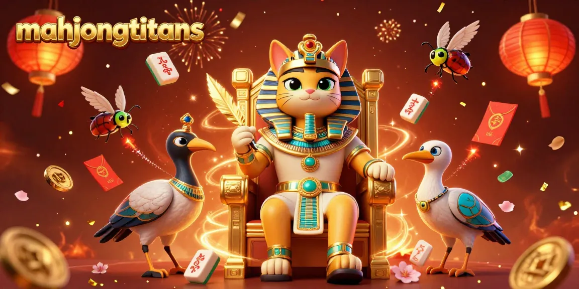 Experience thrilling gameplay with mahjongtitans and festive 3D animated elements in a vibrant casino atmosphere.