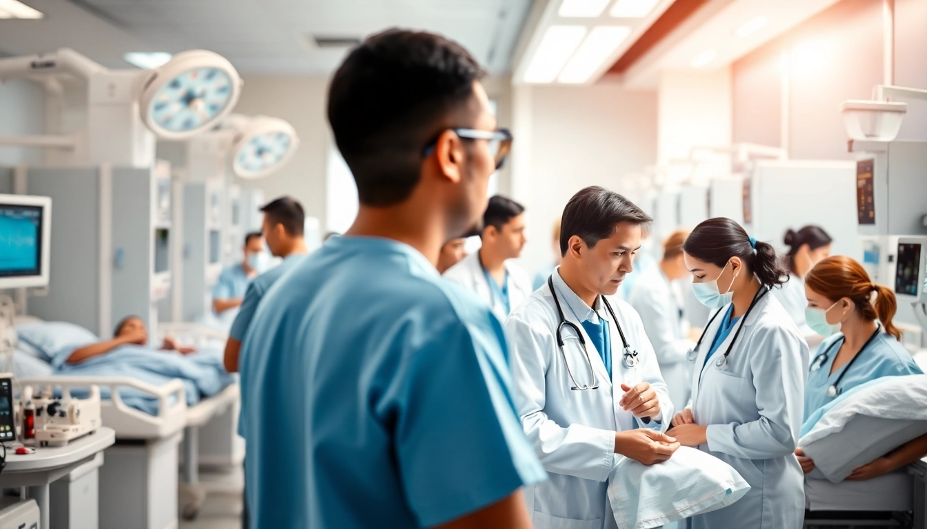 Engage with Emergency Hospital Services as dedicated medical staff provide urgent care in a modern facility.