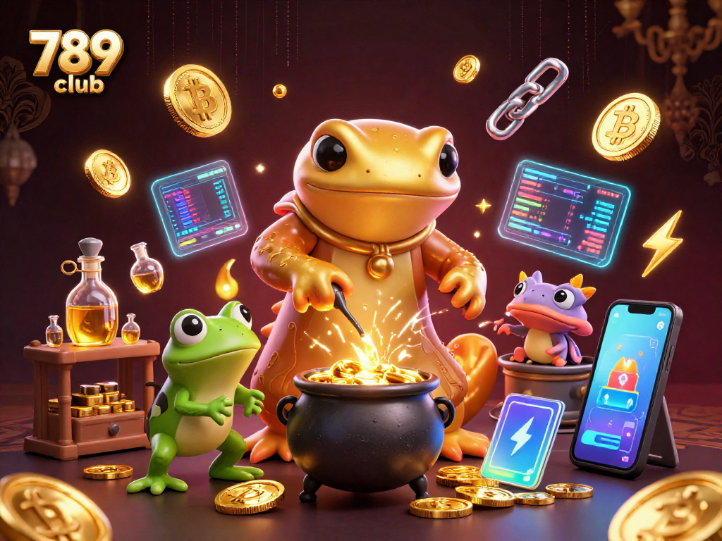 Win big at 789 club with the golden salamander alchemist in this vibrant casino scene