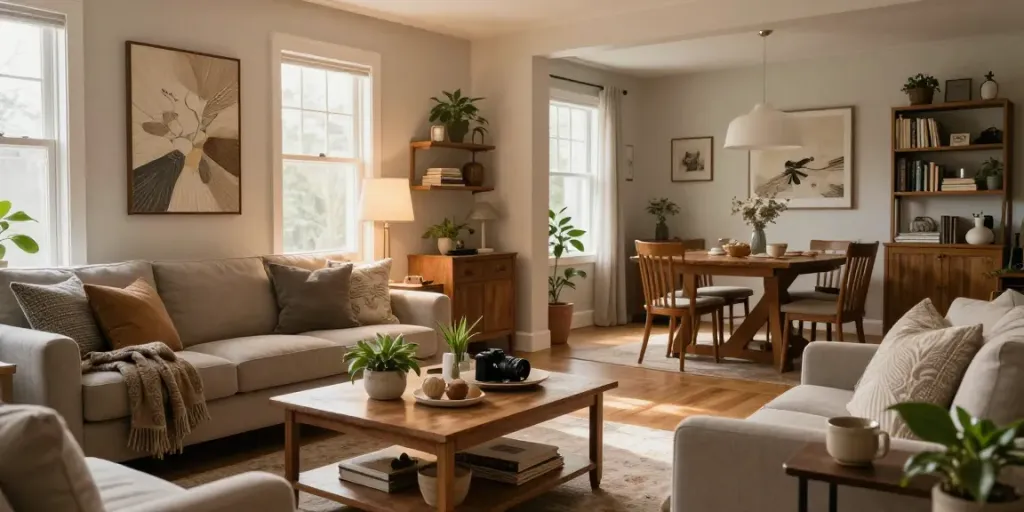 Beautiful living room with cozy décor and inviting atmosphere reflecting Home The Spruce style.