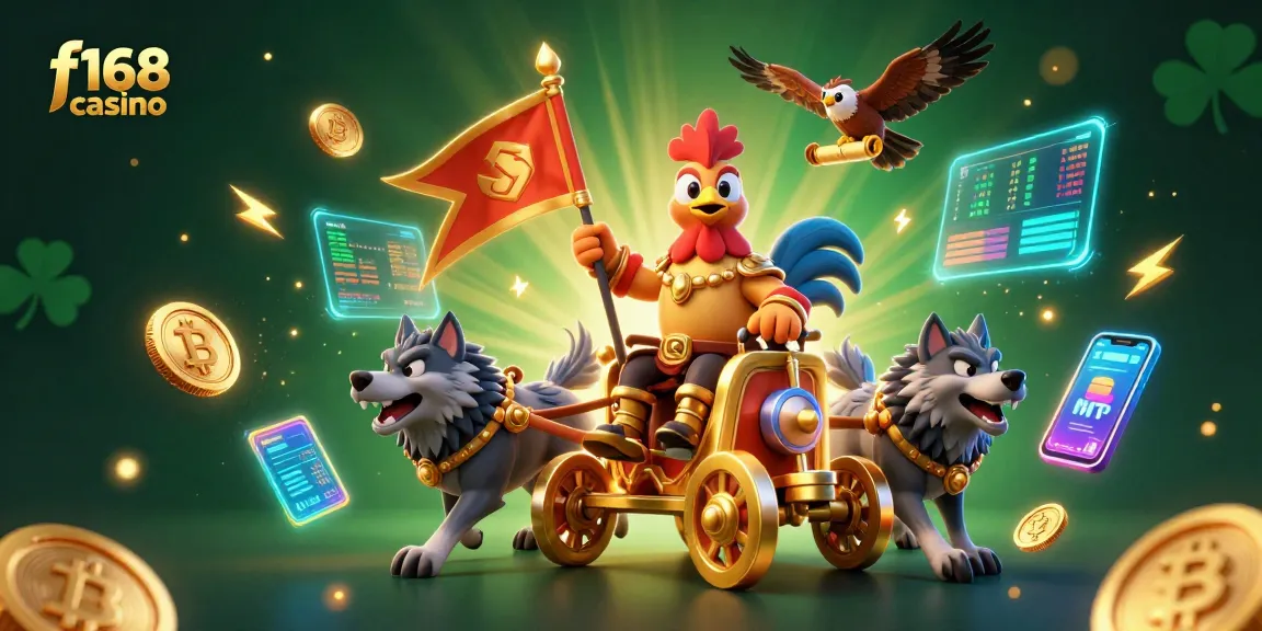 Experience exciting gameplay at f168 casino with a vibrant 3D scene showcasing unique characters and digital elements.