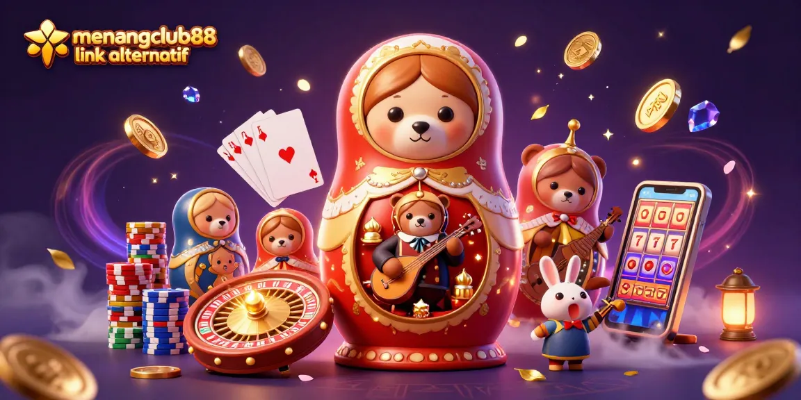 Experience the excitement at menangclub88 link alternatif with colorful casino-themed elements and lively characters.