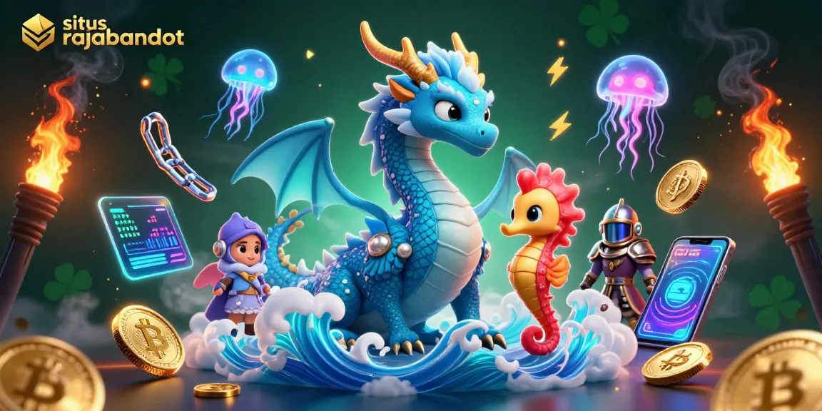 Engage with situs rajabandot in a vibrant 3D casino world featuring a mythical water dragon.