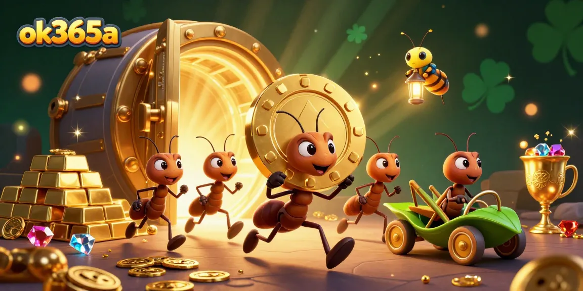 Engage with the thrilling excitement of ok365a as a team of ants orchestrates a grand poker heist filled with golden treasures.