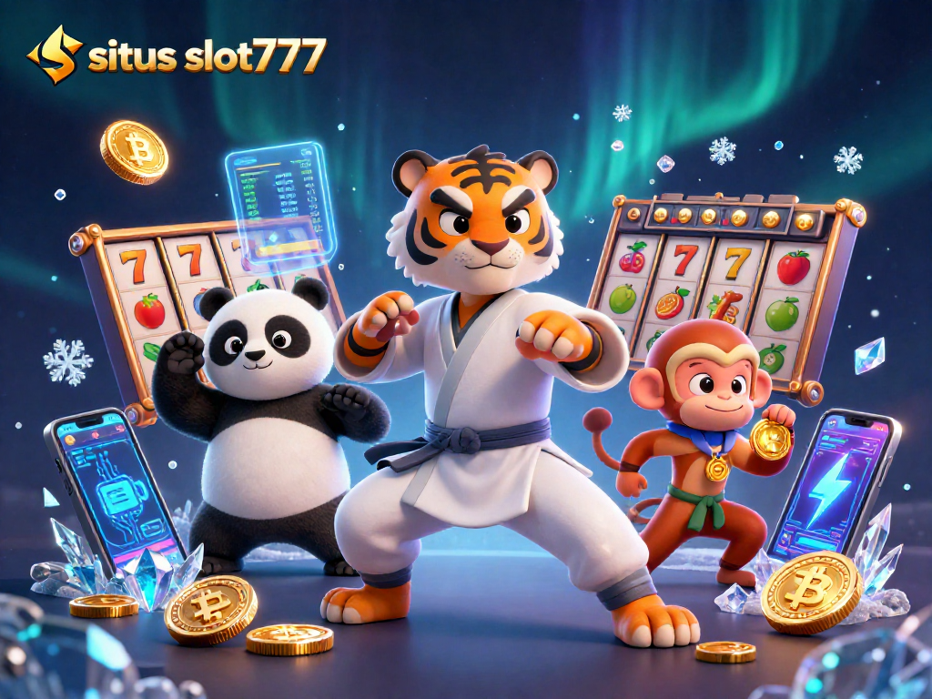 Spin and win at situs slot777 with vibrant characters and dynamic slot game elements.