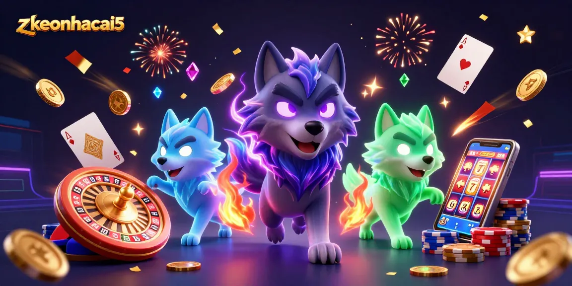 Experience thrilling action with zkeonhacai5 as the spectral wolf trio leads you through cascading coins and gems in 3D