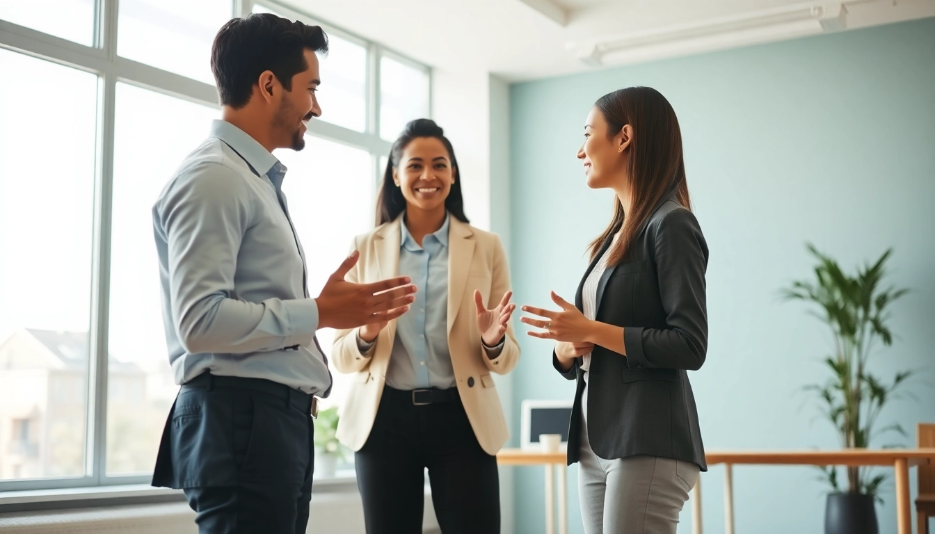 Engaging scene of Career Coaching with a professional consultant guiding a client in a bright office.