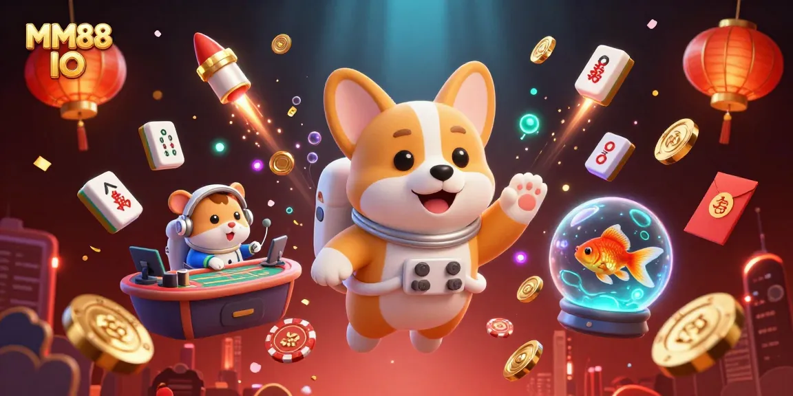 Engage with MM88 IO in a vibrant space casino featuring unique characters, games, and exciting visuals.