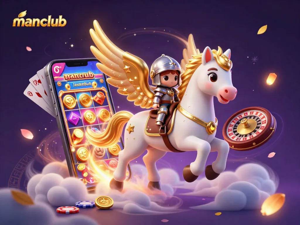 Engage with the thrilling manclub gaming experience, showcasing a cosmic scene of fantasy and casino elements.