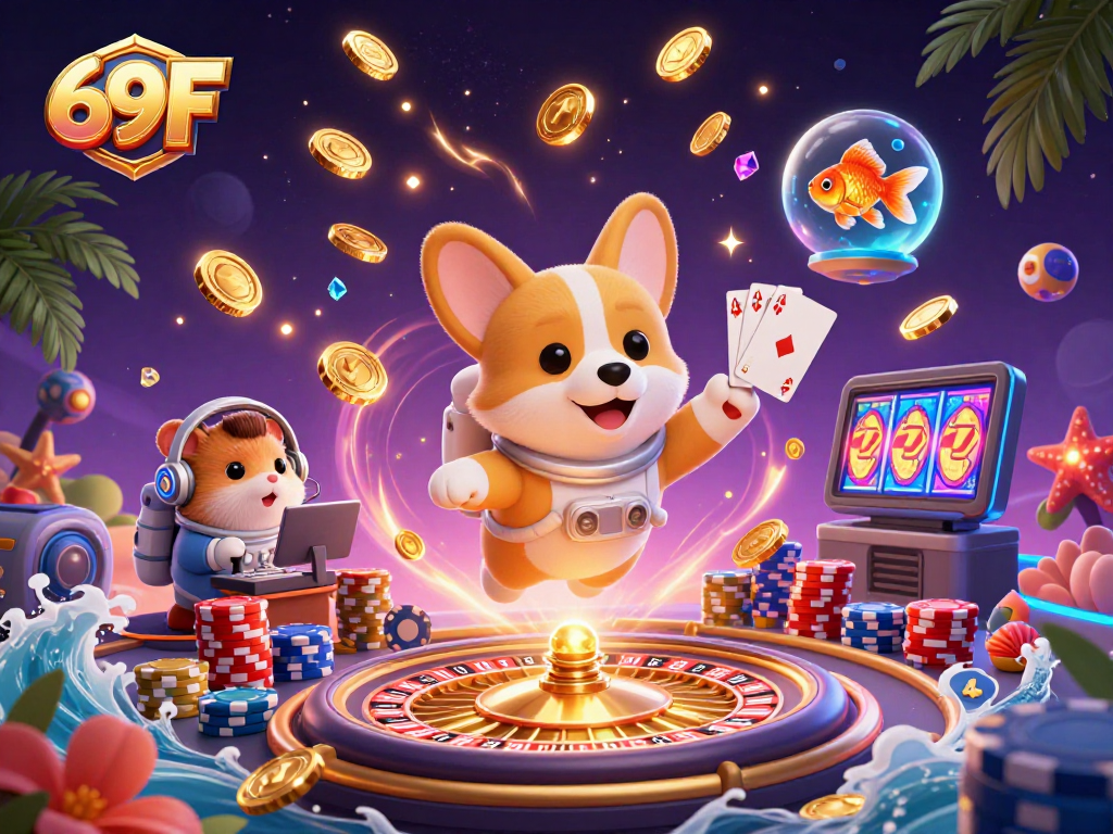 Explore a diversão do cassino 69F com um corgi astronauta e muitos prêmios flutuantes!