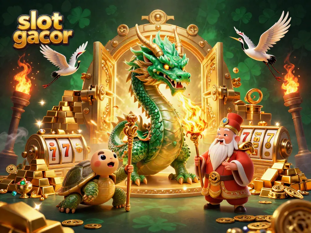 Menangkan jackpot slot gacor dengan naga zamrud dan simbol keberuntungan.